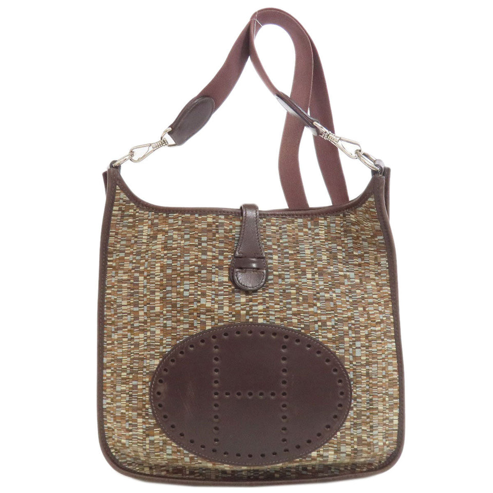 Hermes Shoulder Bag Vibrato Brown Evelyn PM SilverMetal