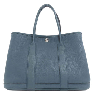 Hermes Tote Bag Togo blue Garden Party TPM SilverMetal