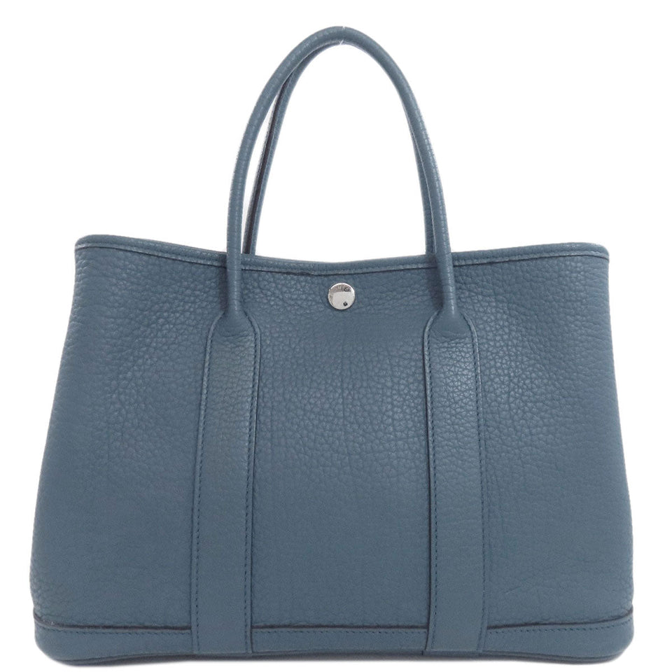 Hermes Tote Bag Togo blue Garden Party TPM SilverMetal