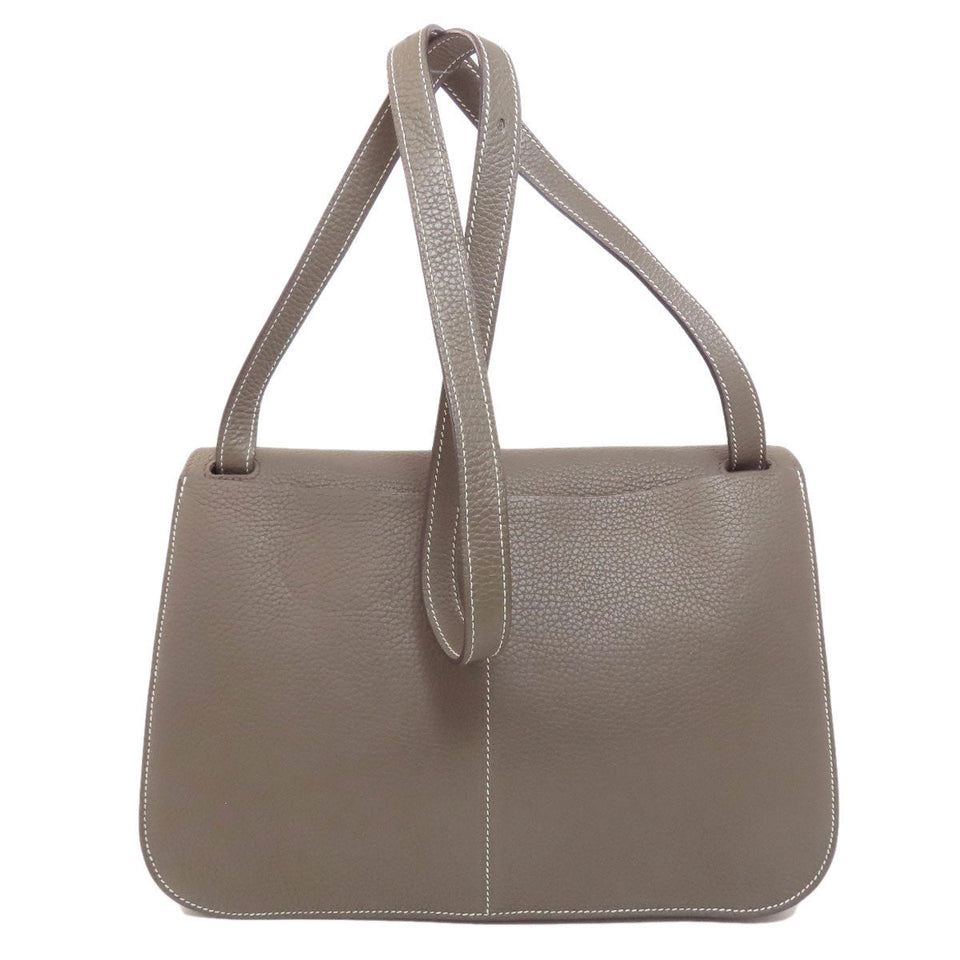 Hermes Handbag Taurillon Clemence Brown Arzan 31 SilverMetal Women
