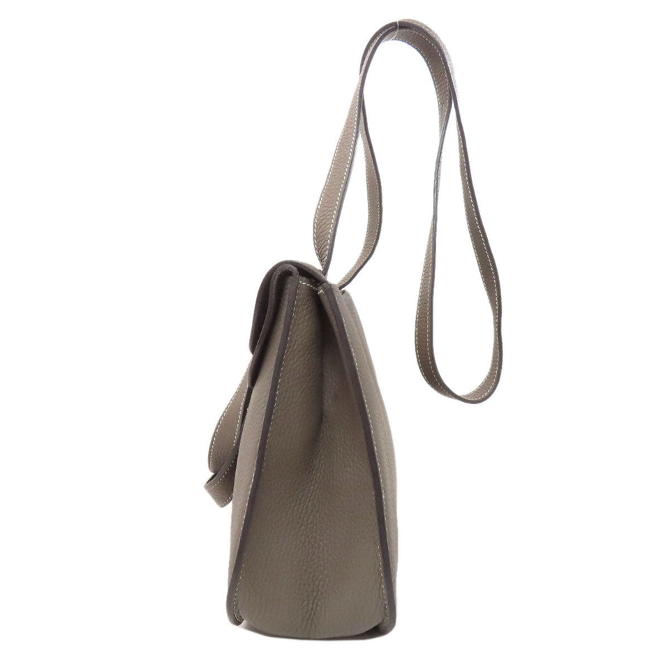 Hermes Handbag Taurillon Clemence Brown Arzan 31 SilverMetal Women