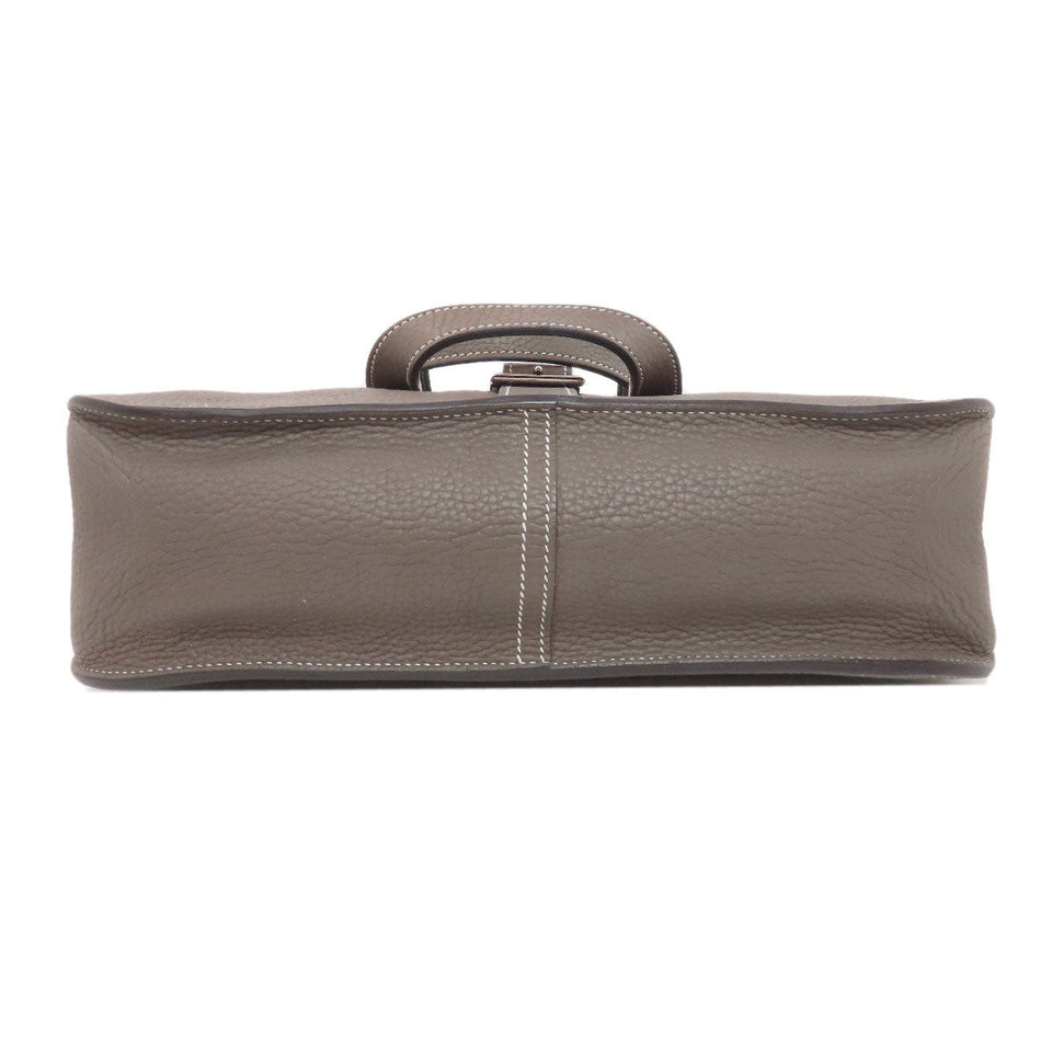 Hermes Handbag Taurillon Clemence Brown Arzan 31 SilverMetal Women