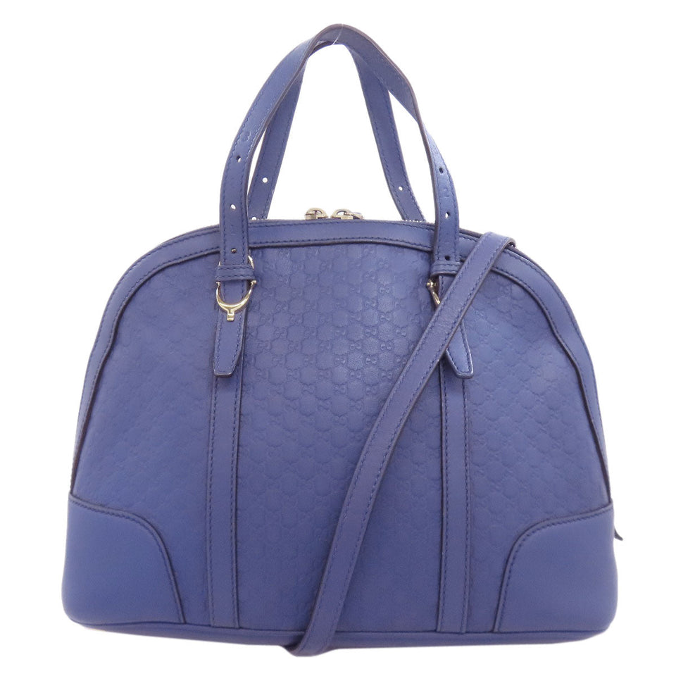 Gucci Handbag 309617 leather blue GG Signature Microsima 2WAY