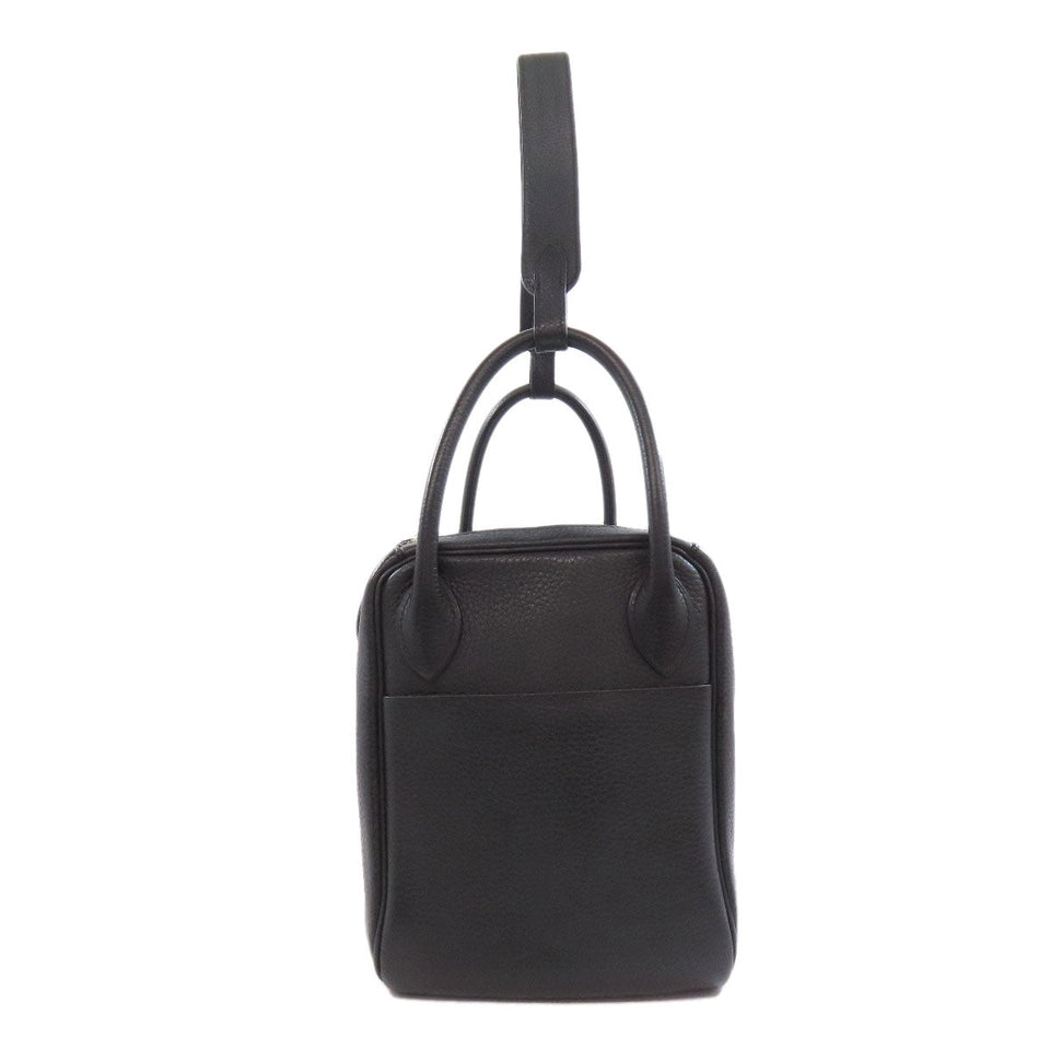 Hermes Handbag Taurillon Clemence black Lindy 30 Silver Metal Women