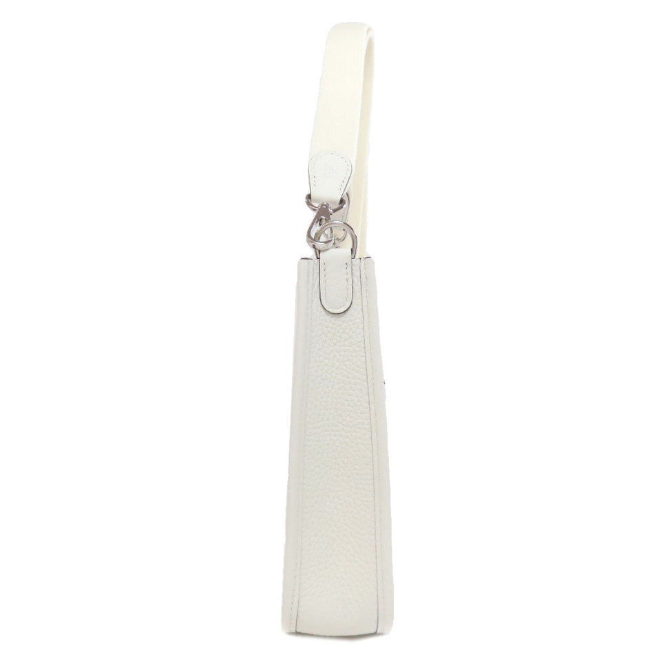 Hermes Shoulder Bag Taurillon Clemence white Evelyn 1 TPM SilverMetal Women