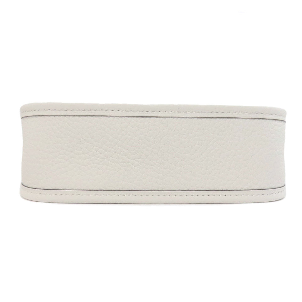 Hermes Shoulder Bag Taurillon Clemence white Evelyn 1 TPM SilverMetal Women