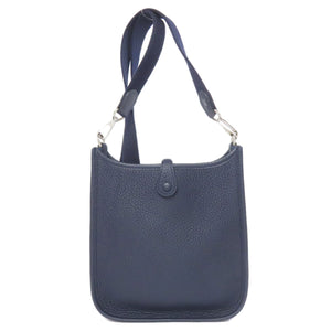 Hermes Shoulder Bag Taurillon Clemence Navy Evelyn 1 TPM SilverMetal Women