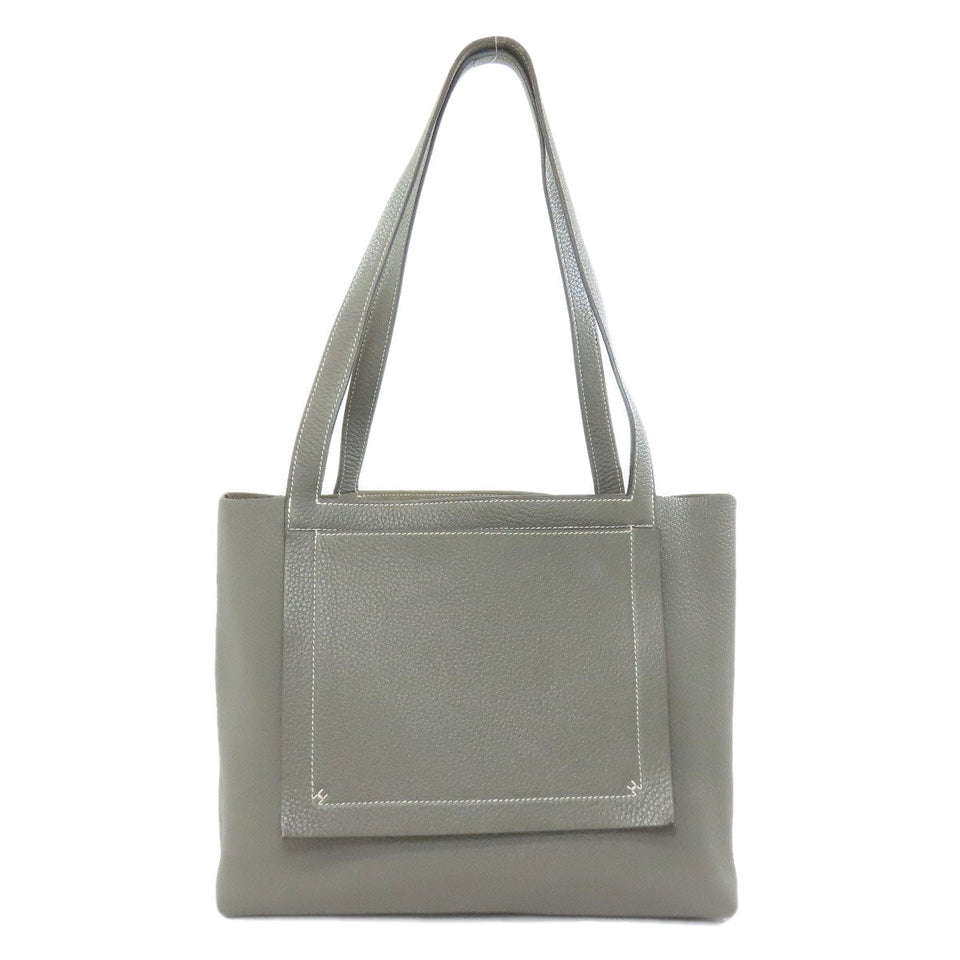 Hermes Tote Bag Taurillon Clemence gray Cabasselier 31 Women
