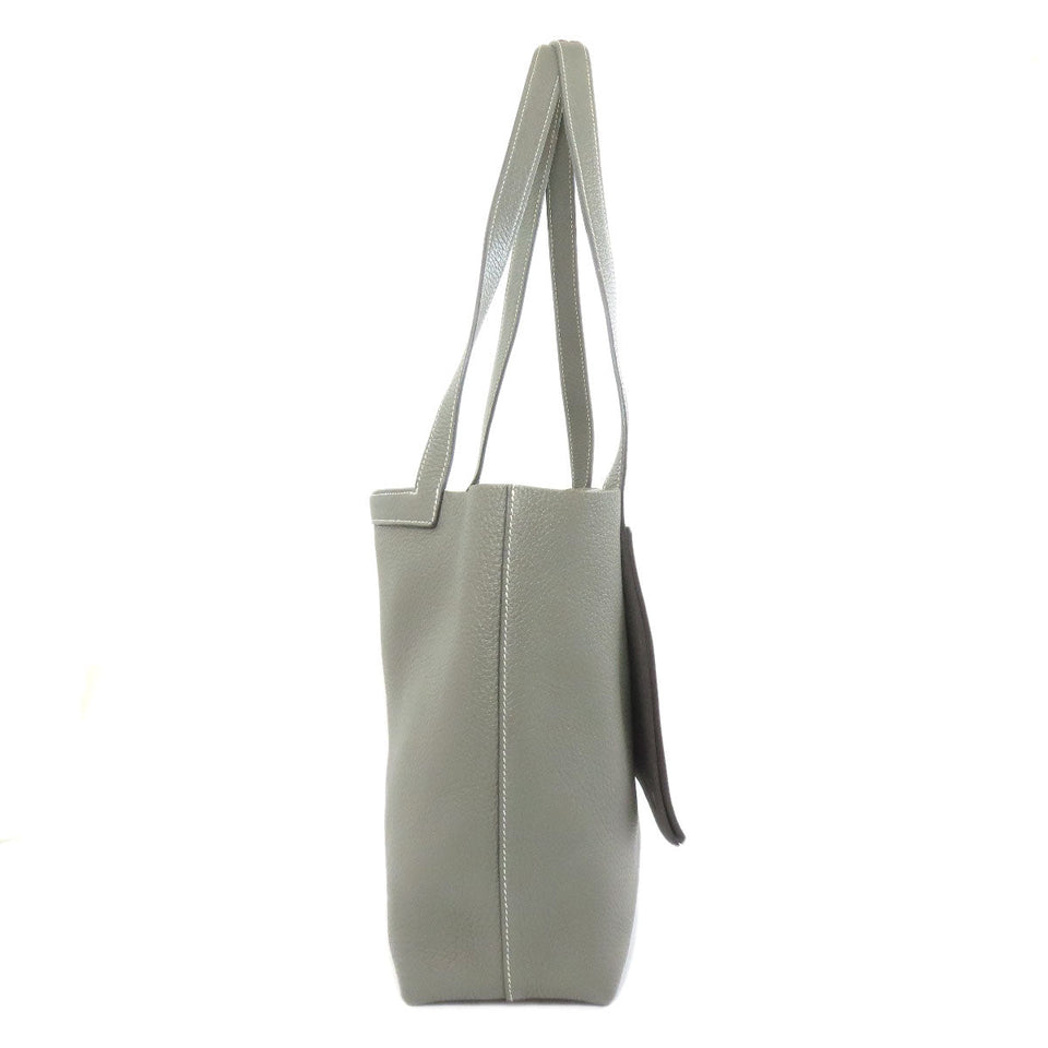 Hermes Tote Bag Taurillon Clemence gray Cabasselier 31 Women