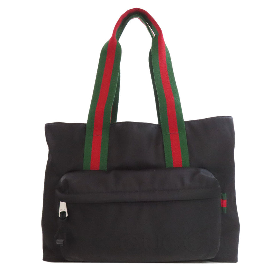 Gucci Tote Bag 802172 Nylon black Large Tote Sherry Line Women