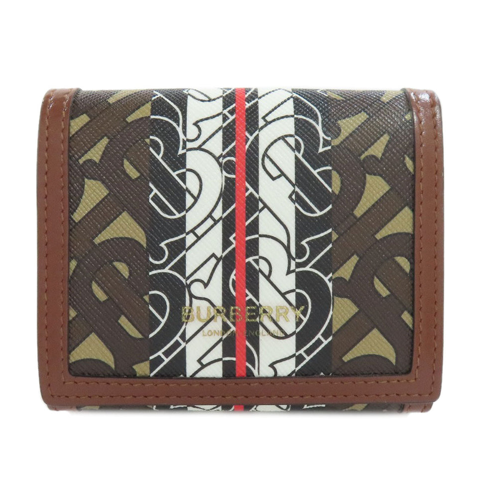 Burberry Bifold Wallet PVC Brown logo Women