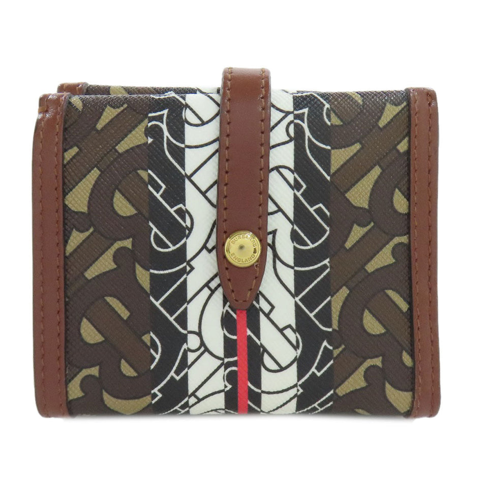 Burberry Bifold Wallet PVC Brown logo Women
