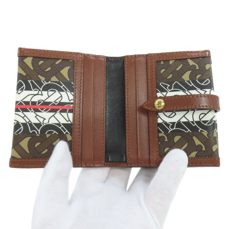 Burberry Bifold Wallet PVC Brown logo Women