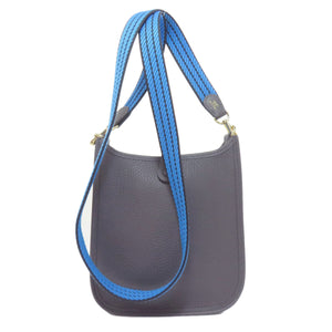 Hermes Shoulder Bag Taurillon Clemence Navy Evelyn TPM Gold Metal Women