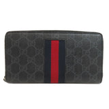 Gucci Long Wallet Purse 408831 PVC black GG Supreme Shelly Line mens