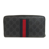 Gucci Long Wallet Purse 408831 PVC black GG Supreme Shelly Line mens