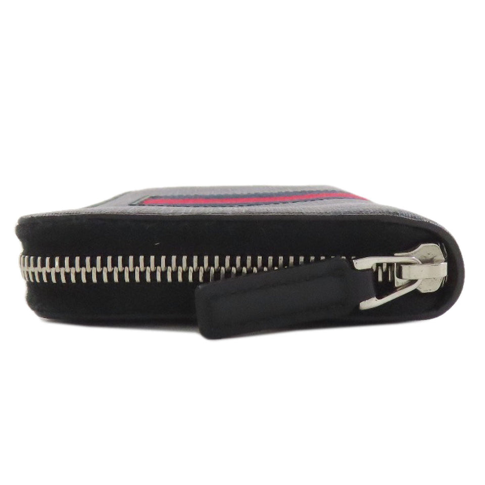 Gucci Long Wallet Purse 408831 PVC black GG Supreme Shelly Line mens
