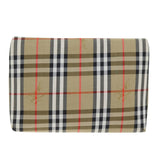 Luxury BurberrySs Nova Check Clutch Bag Canvas Beige Auth 75664