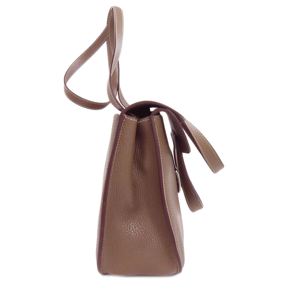 Hermes Shoulder Bag Taurillon Clemence beige Arzan 31 Etop SilverMetal