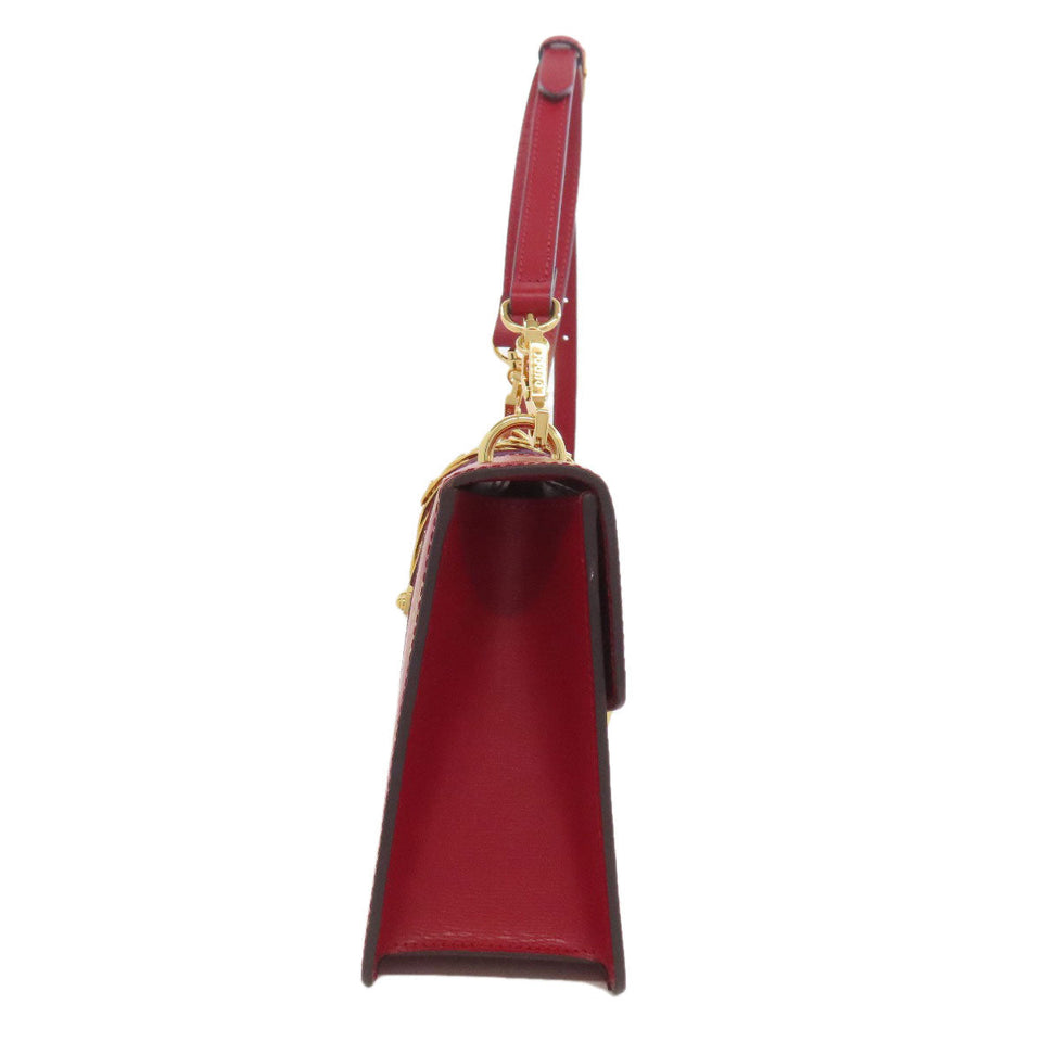 Gucci Shoulder Bag 524405 leather Red Sylvie GG