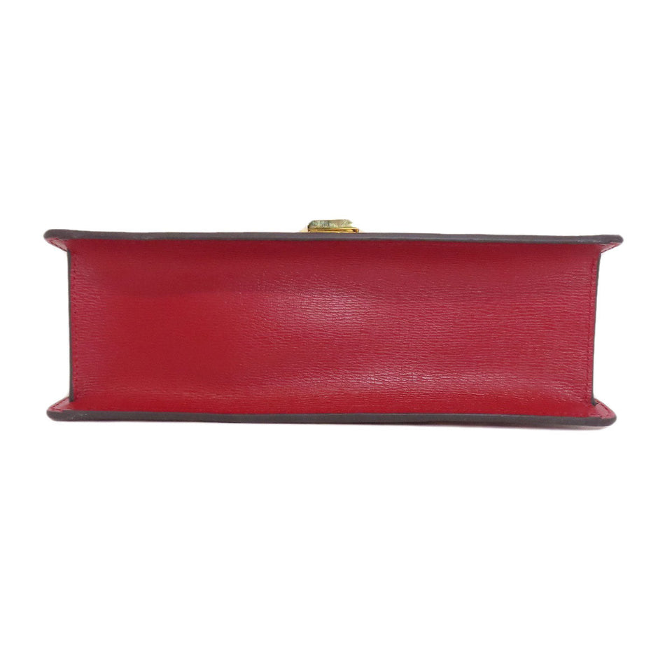 Gucci Shoulder Bag 524405 leather Red Sylvie GG