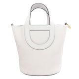 Hermes Handbag Taurillon Clemence white In the Loop 23 Gold Metal