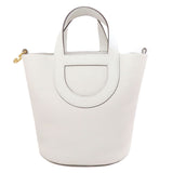 Hermes Handbag Taurillon Clemence white In the Loop 23 Gold Metal