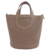 Hermes Handbag Taurillon Clemence beige In the Loop 23 Etoupe Gold Metal