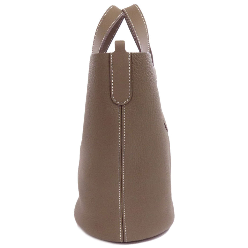 Hermes Handbag Taurillon Clemence beige In the Loop 23 Etoupe Gold Metal
