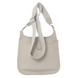 Hermes Shoulder Bag Taurillon Clemence white Evelyn 3 PM SilverMetal