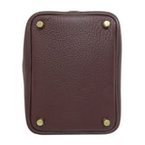 Hermes Handbag Taurillon Clemence Brown Picotin Lock PM Gold Metal