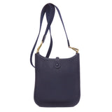 Hermes Shoulder Bag Taurillon Clemence Navy Evelyn TPM Gold Metal