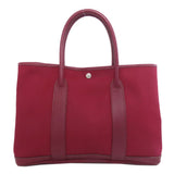Hermes Tote Bag Towar Officche Red Garden Party PM Rouge Ash Silver Metal