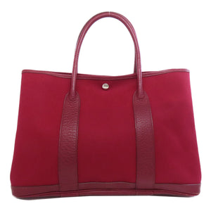 Hermes Tote Bag Towar Officche Red Garden Party PM Rouge Ash Silver Metal