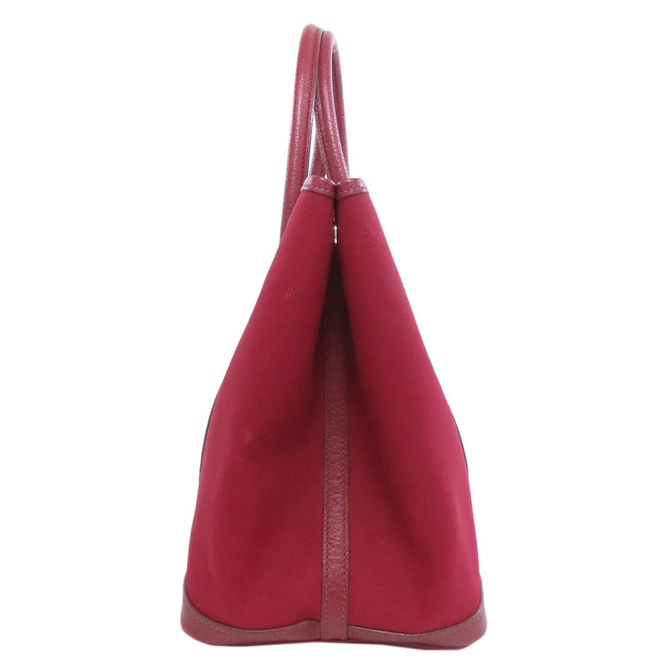 Hermes Tote Bag Towar Officche Red Garden Party PM Rouge Ash Silver Metal