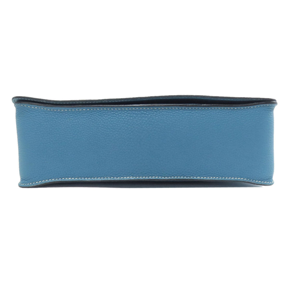 Hermes Shoulder Bag Togo blue Simple design Blue Jean