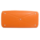 Hermes Tote Bag Taurillon Clemence Orange Victoria Elan Silver Metal