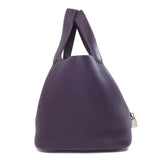 Hermes Handbag Taurillon Clemence purple Picotin Lock PM SilverMetal