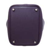 Hermes Handbag Taurillon Clemence purple Picotin Lock PM SilverMetal