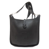 Hermes Shoulder Bag Epsom black Evelyn 3 PM SilverMetal
