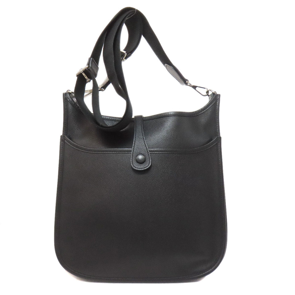 Hermes Shoulder Bag Epsom black Evelyn 3 PM SilverMetal