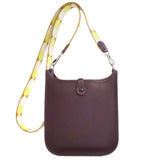 Hermes Shoulder Bag Taurillon Clemence Brown Evelyn TPM SilverMetal