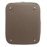 Hermes Handbag Taurillon Clemence Brown Picotin Lock MM SilverMetal