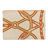Hermes Accessory pouch canvas beige logo