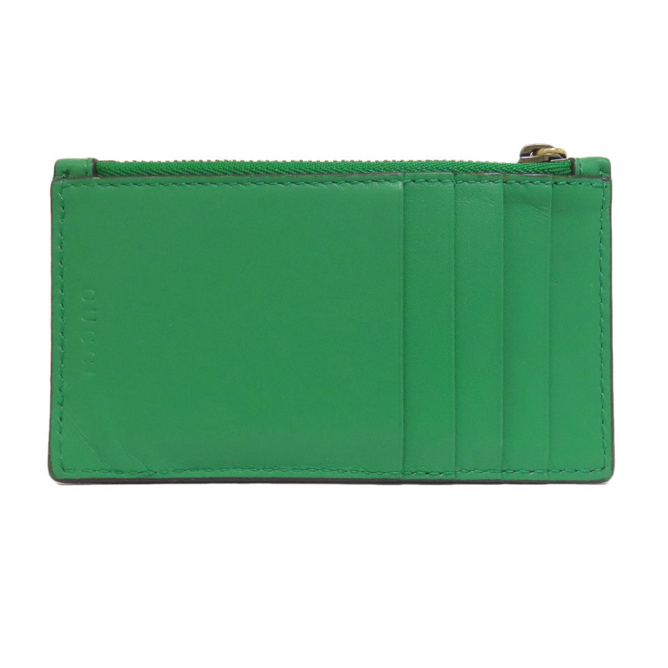 Gucci Coin case 451184 Calfskin green Coin/Card Case Embossed Logo