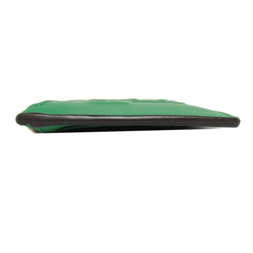 Gucci Coin case 451184 Calfskin green Coin/Card Case Embossed Logo