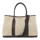 Hermes Handbag Towar beige Garden Party TPM Maron Silver Metal