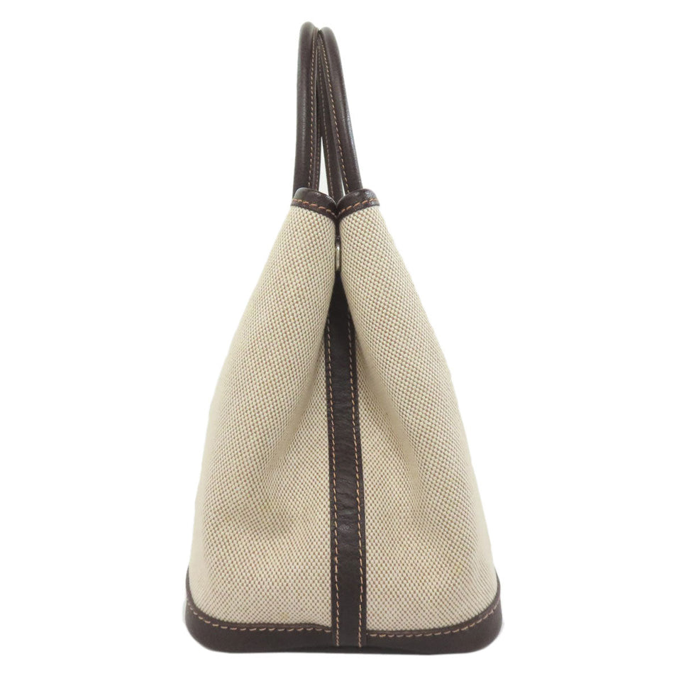 Hermes Handbag Towar beige Garden Party TPM Maron Silver Metal