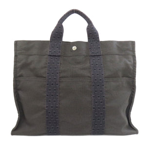 Hermes Tote Bag canvas gray Her LineMM