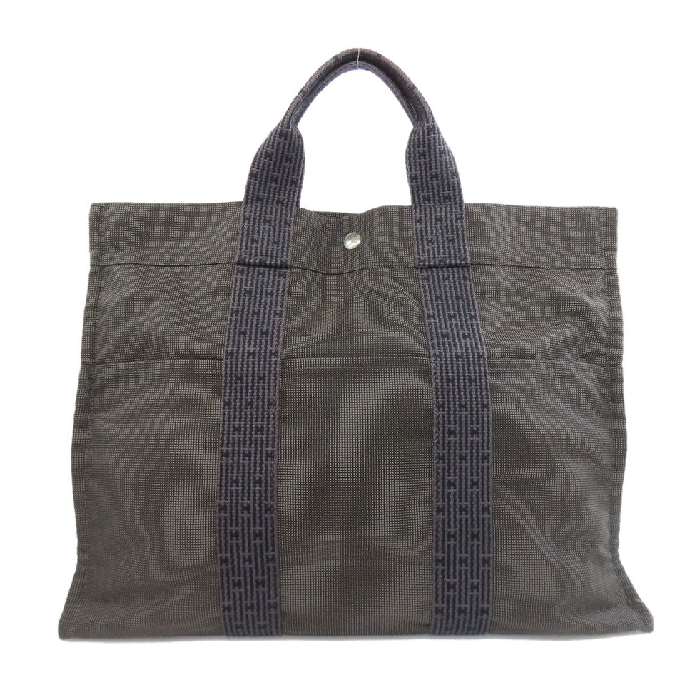 Hermes Tote Bag canvas gray Her LineMM